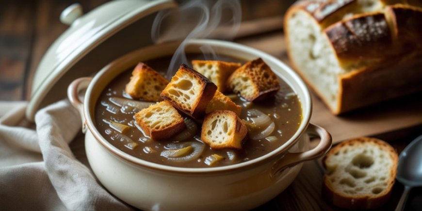 Sprinkle loaf slices on the soup.
