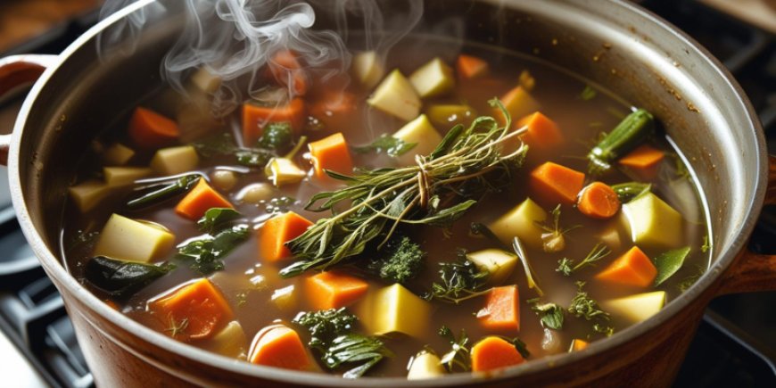 Add the stock and seasoning