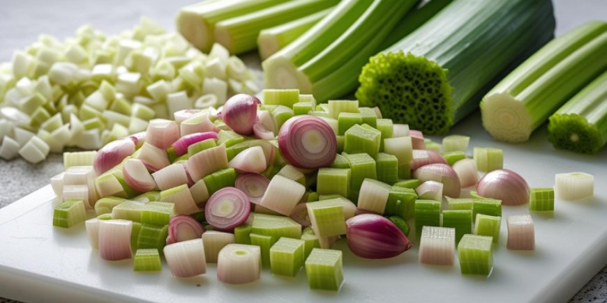 Dice the vegetables.