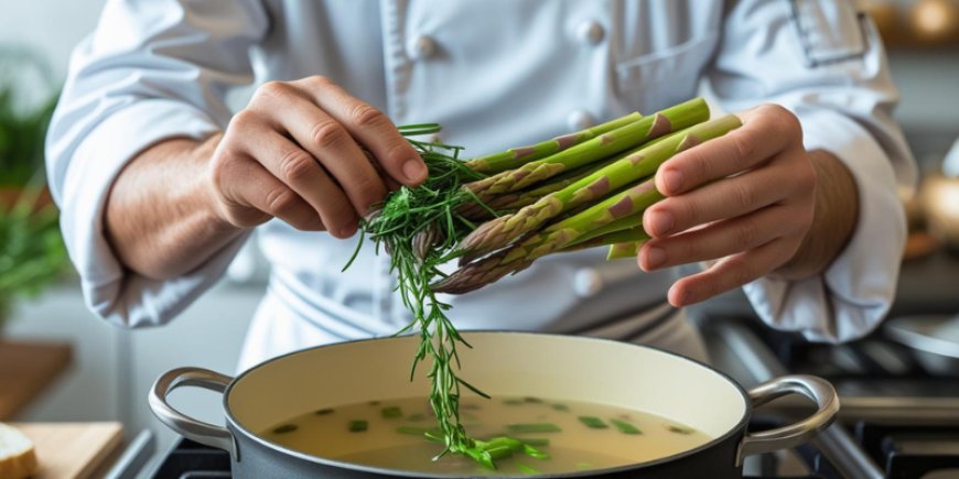 Add the asparagus trimmings.