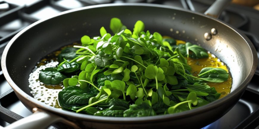 Cook the spinach and watercress.