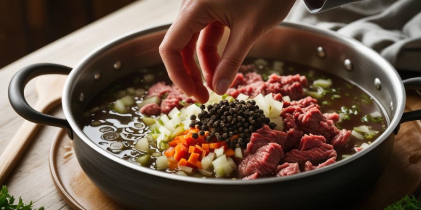 Add the peppercorns.