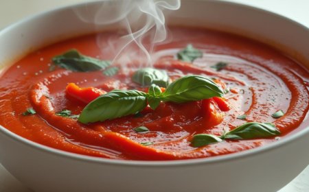 Roasted Red Pepper and Tomato Soup Recipe with Picture Guide