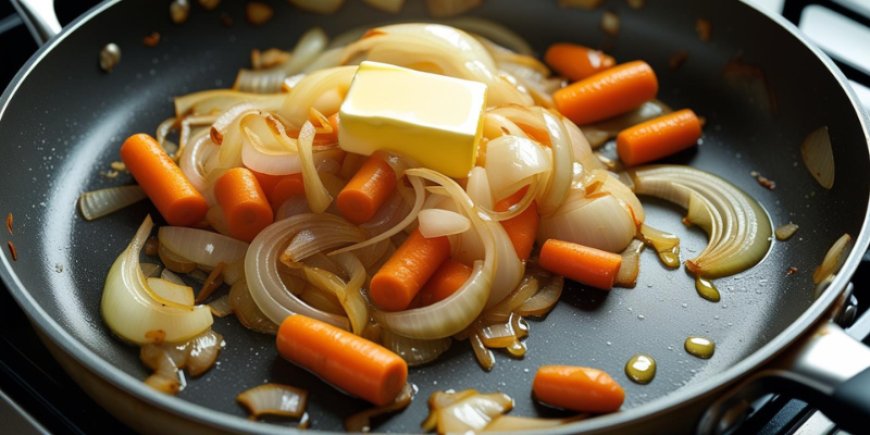 Sauté the onions and carrots.