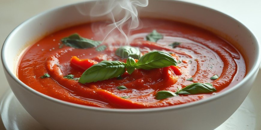 Roasted Red Pepper and Tomato Soup Recipe with Picture Guide