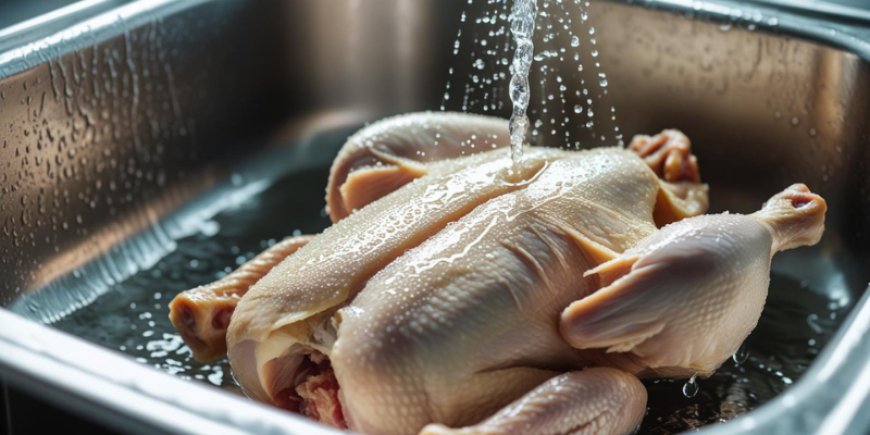 Remove excess fat from the chicken carcass.