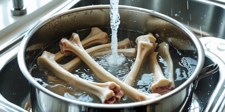 Wash off the bones under cold water.