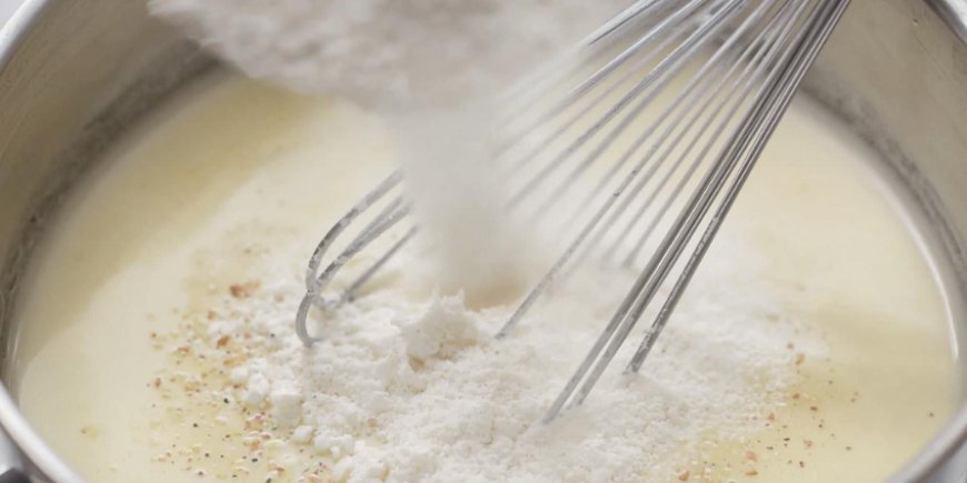 Whisk in the sauce flour.