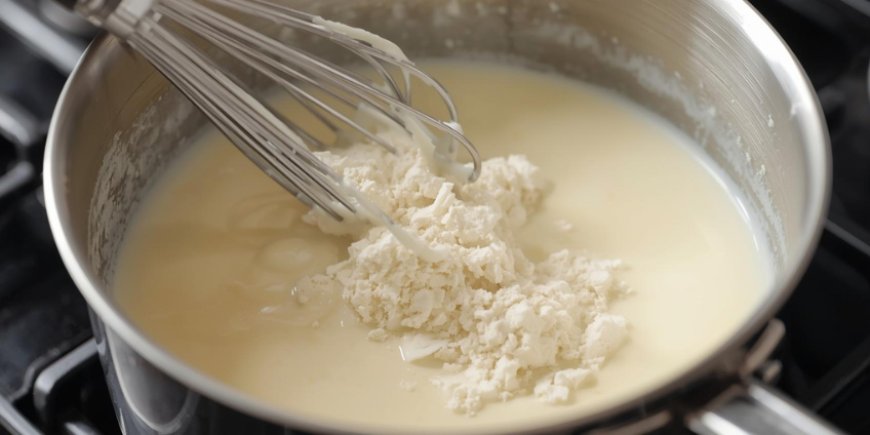 Whisk in the sauce flour.