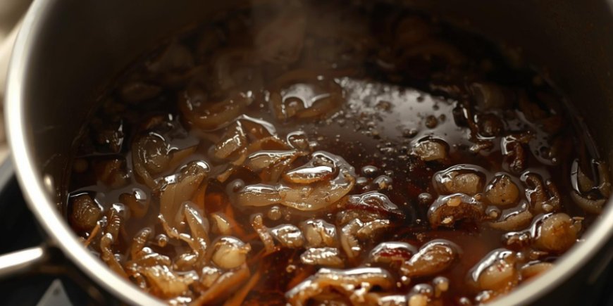 Add the vinegar and stock.