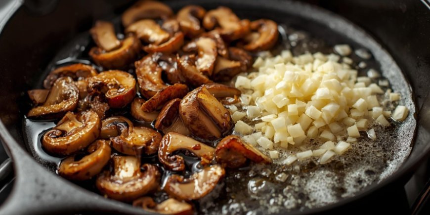 Cook the mushrooms and shallots.