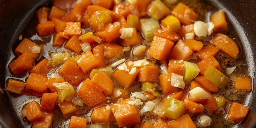 Sweat the vegetables.