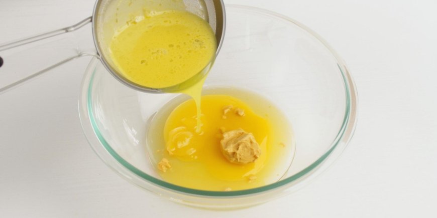 Sieve the egg yolks.