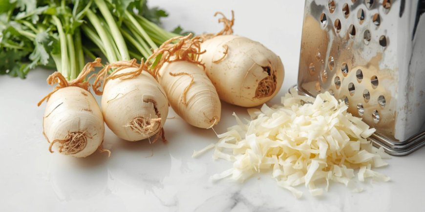 Clean the horseradish.