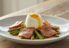Poached Duck Egg, Asparagus, Cured Ham, Grain Mustard Dressing Recipe