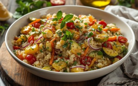 Couscous Salad with Roasted Vegetables and Mixed Herbs Recipe