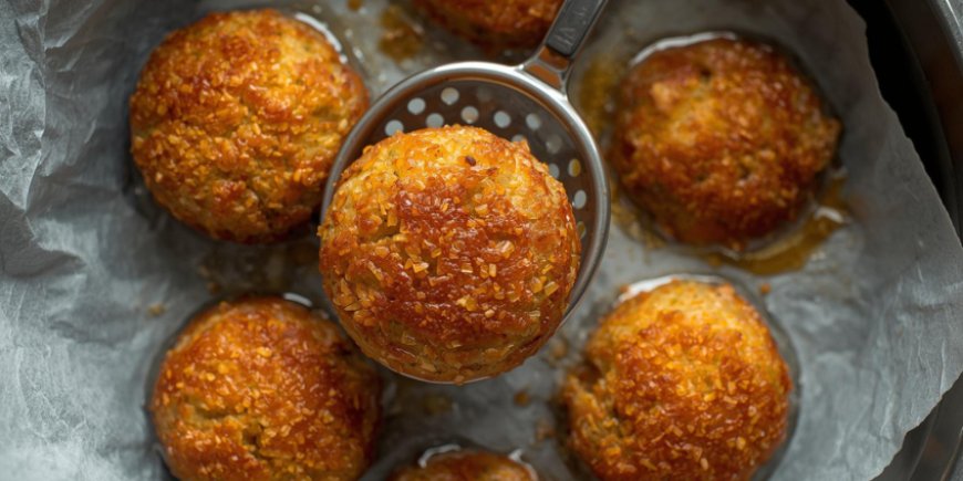 Drain the scotch eggs.