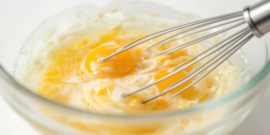 Whisk the eggs.