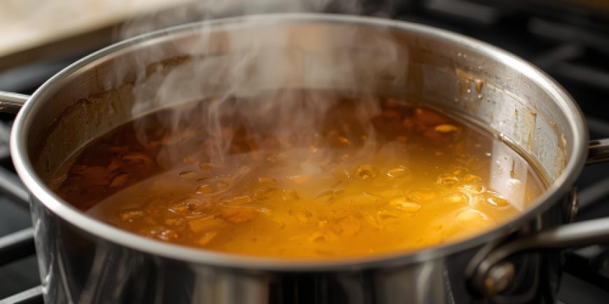 Simmer the stock.