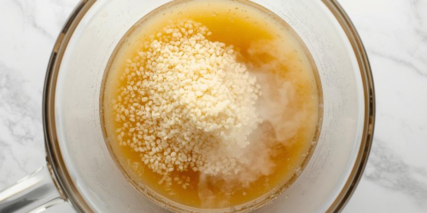 Mix the couscous and the stock.