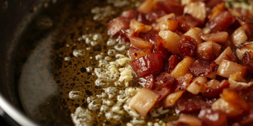 Saute the crushed garlic.