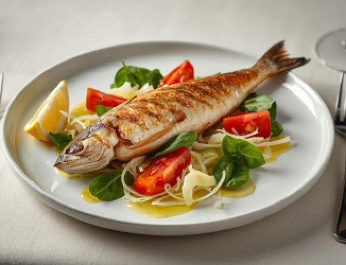 Whole Grilled Mackerel with Tomatoes, Basil and Shaved Fennel Recipe