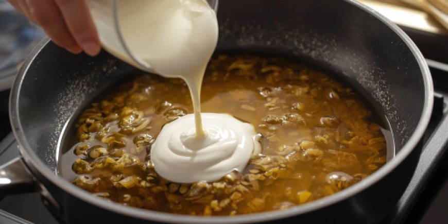 Add the whipping cream.