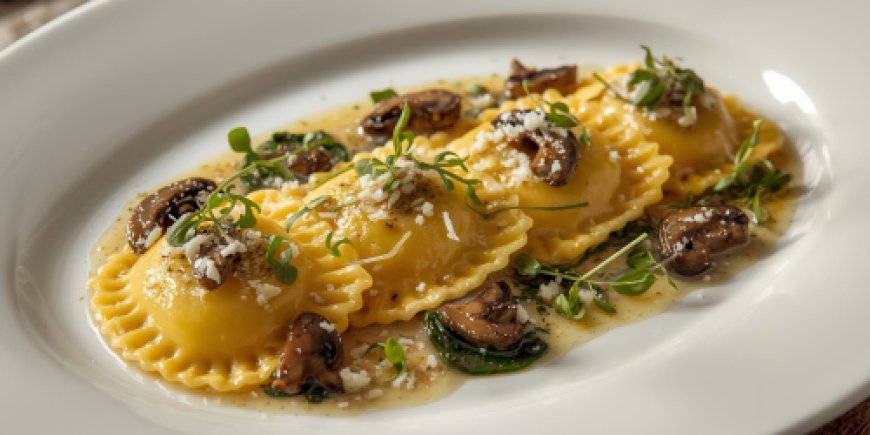 Ravioli of Squash and Spinach with Wild Mushroom Sauce Recipe