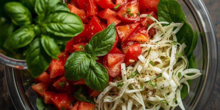 Add the basil leaves.