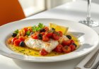 Baked Hake with Tomatoes and Olives Recipe