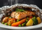 Baked Salmon Parcel with New Potatoes Recipe