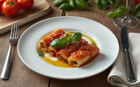Ricotta and Spinach Cannelloni with Tomato and Basil Sauce Recipe