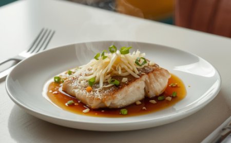 Steamed Fish with Garlic, Ginger and Spring Onions Recipe