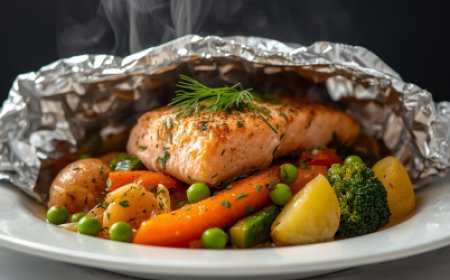 Baked Salmon Parcel with New Potatoes Recipe