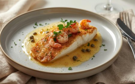 Pan Fried Sole with Shrimps and Caper Dressing Recipe