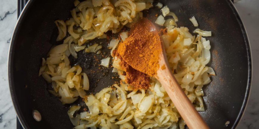 Stir in the curry powder.