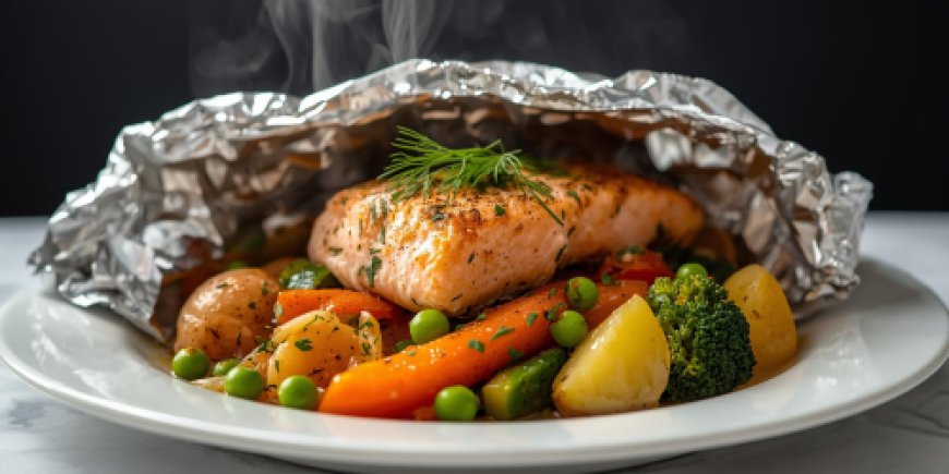 Baked Salmon Parcel with New Potatoes Recipe