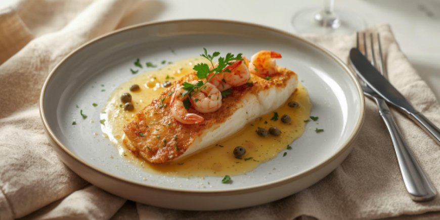 Pan Fried Sole with Shrimps and Caper Dressing Recipe