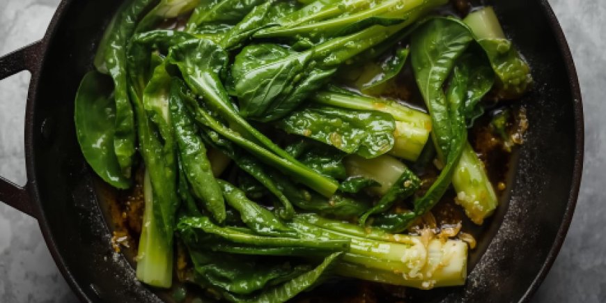 Cook the pak choi.