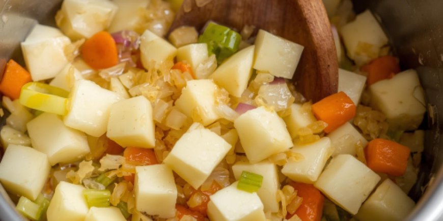 Add the garlic and potatoes.