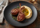 Lamb Valentine Steaks with Fresh Hummus Recipe