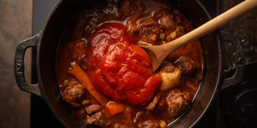 Add the tomato puree.