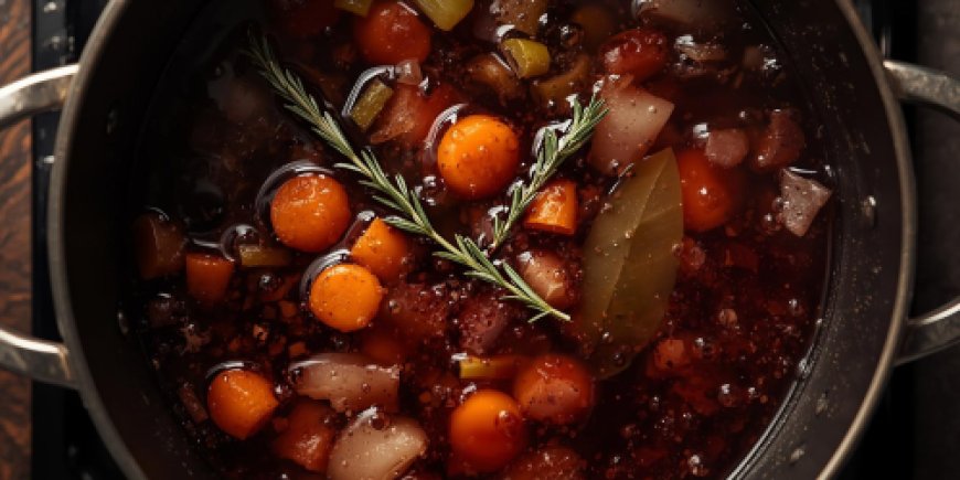 Add the liquids and herbs.